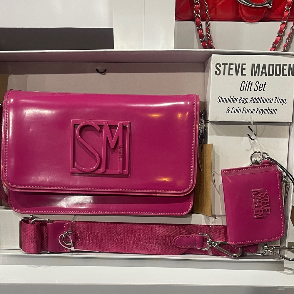 Steve Madden Bright Fuchsia Crossbody Bag with Coin Purse